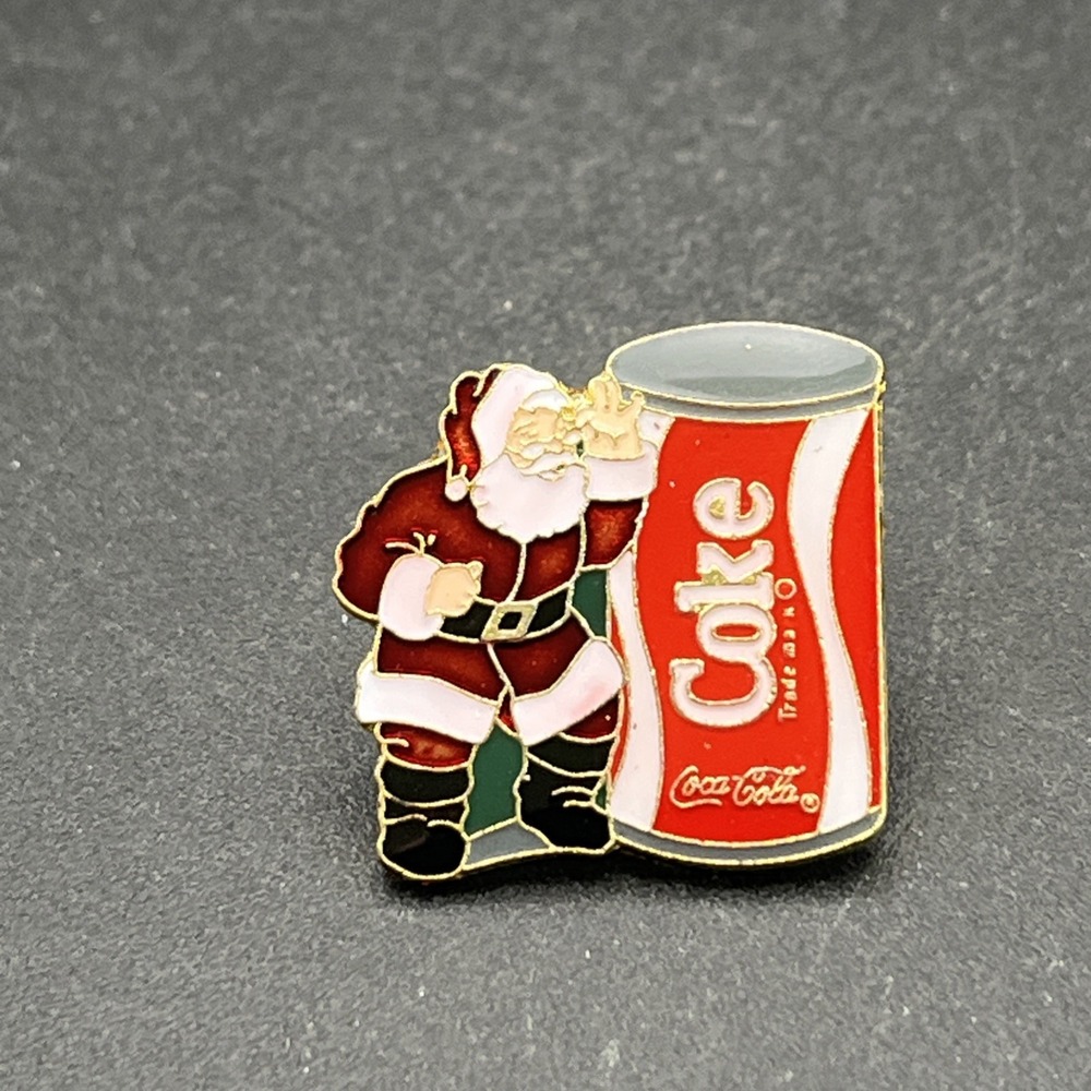 Coca-Cola Coke Can Santa Claus Christmas Holiday Lapel Hat Pin